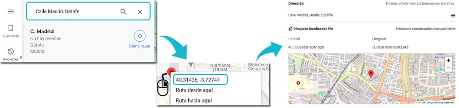 Extraer coordenadas Google Maps